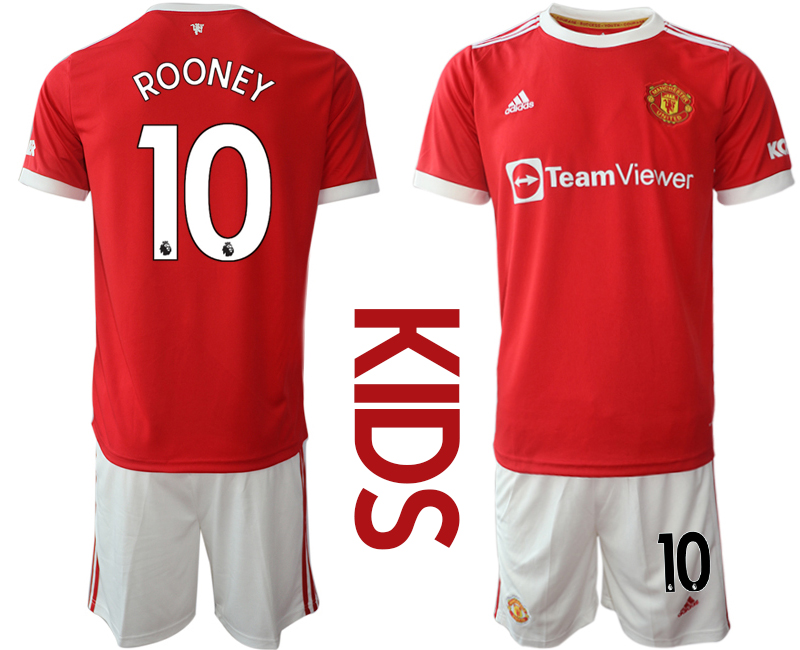 Youth 2021-2022 Club Manchester United home red #10 Soccer Jerseys